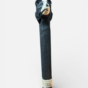 Handcrafted Wooden Rain Stick with Bear Head